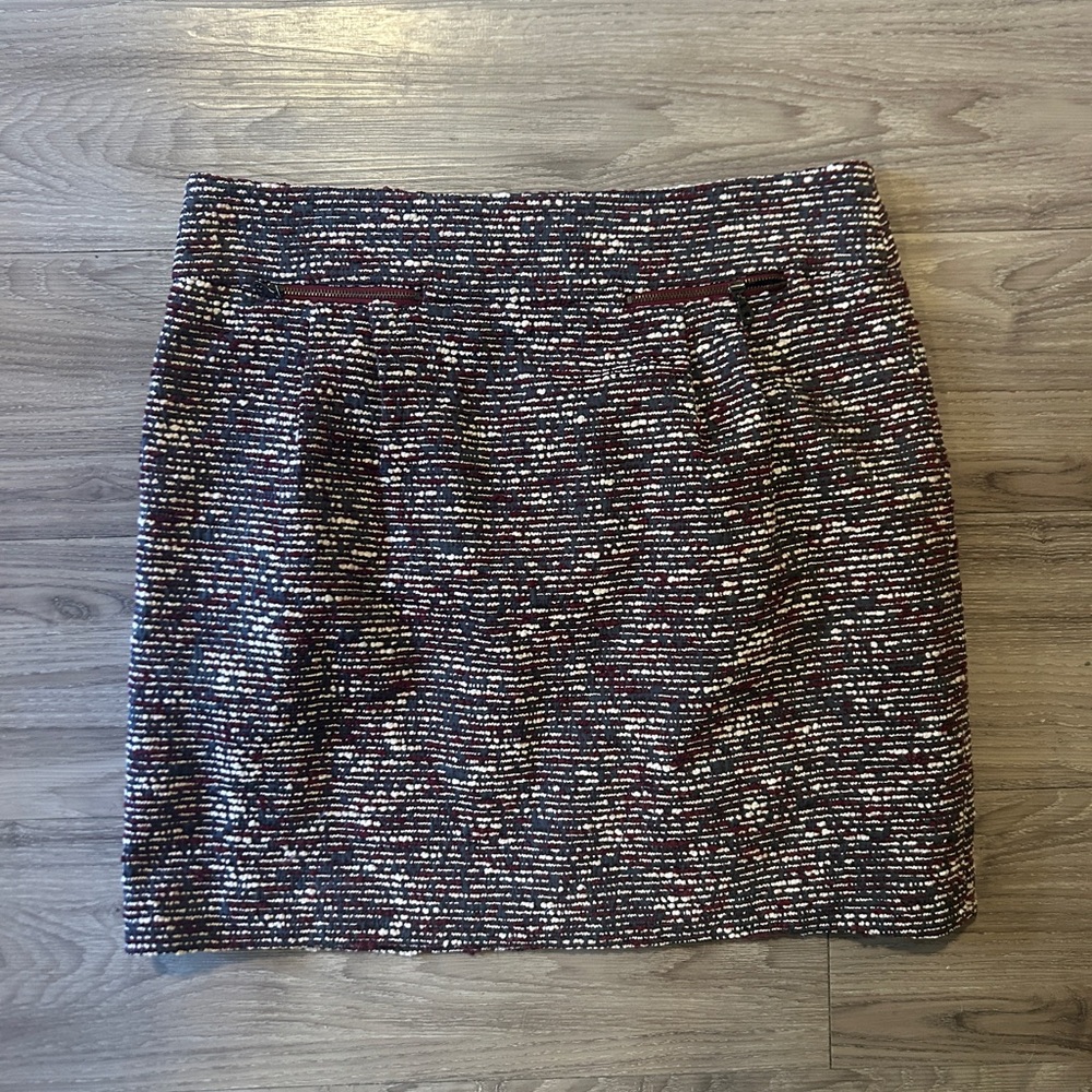 LOFT Colorful Tweed Mini Skirt Size 10 Professor Office Academia
